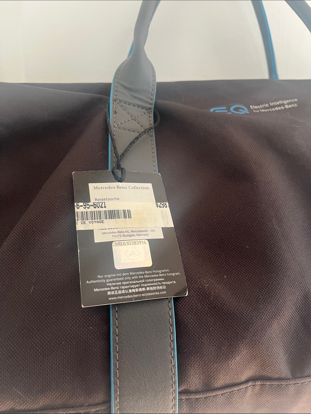 Mercedes-Benz Black Duffel Bag with Teal Trim - Picture 7 of 8